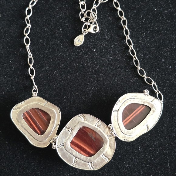 Silpada Sterling Silver Red Rocks Tigers Eye Necklace 20” - Picture 11 of 13